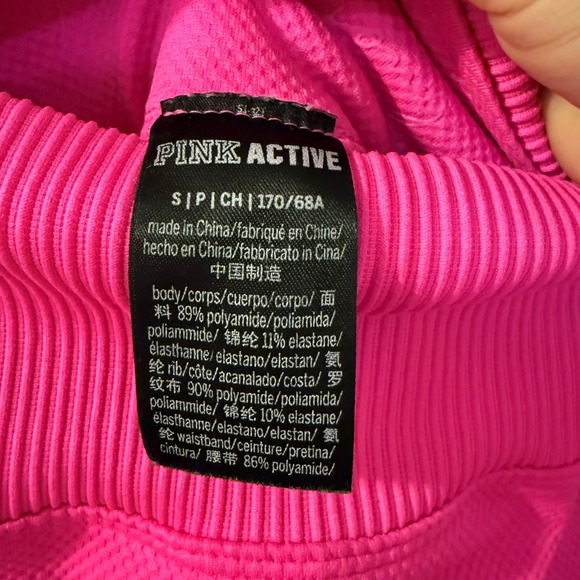 Victoria's Secret‎ PINK Active Neon Pink Dip Dye Ombre Ribbed Leggings Size S - Picture 6 of 12
